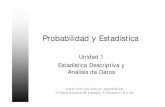 Probabilidad y Estadística - frm.utn.edu.ar · Probabilidad y Estadística Unidad 1 Estadística Descriptiva y Análisis de Datos  Documentos de trabajo Enlaces 19 y 20