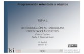 TEMA 1 INTRODUCCIÓN AL PARADIGMA …rua.ua.es/dspace/bitstream/10045/15993/1/POO-1-Intro-10-11.pdf · TEMA 1 INTRODUCCIÓN AL PARADIGMA ORIENTADO A OBJETOS Cristina Cachero Pedro