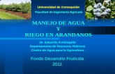 MANEJO DE AGUA Y RIEGO EN ARANDANOS · de agua del perfil del suelo 4.- Evitar la lixiviación. ... Relaciones agua producción en arándanos bajo riego por goteo 0 1000 2000 3000