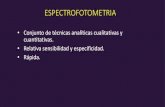 ESPECTROFOTOMETRIA - fcn.unp.edu.ar · ESPECTROFOTOMETRIA • Conjunto de técnicas analíticas cualitativas y cuantitativas. • Relativa sensibilidad y especificidad. • Rápida.