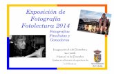 Exposición de Fotografía Fotolectura 2014 - ayto … · Exposición de Fotografía Fotolectura 2014 Ayuntamiento de Cobeña Inauguración el 2 de Diciembre a las 19:00h. las 19:00h.