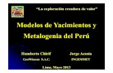 Modelos de Yacimientos y Metalogenia del Perú y... · Programa 1 Conceptos generales 1.1 Introducción 1.2 El ciclo orogénico 1.3 Minerales 1.4 Yacimientos 2 2.1 Pórfidos de cobre.