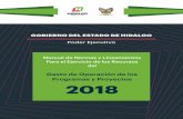 Gasto de Operación de los Programas y Proyectos 2018s-finanzas.hidalgo.gob.mx/descargables/2018/Ejercicio del Ppto 2018... · Interior de la Secretaría de Finanzas Públicas y en