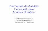 Elementos de Análisis Funcional para Análisis Numérico · Elementos de Análisis Funcional para Análisis Numérico Dr. Oldemar Rodríguez R Escuela de Matemática Universidad