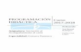 PROGRAMACIÓN DIDÁCTICA 2017-2018 · La introducción de la guitarra flamenca en la iniciación del acompañamiento al cante en la ... Métodos de Merengue de Córdoba y churumbague.