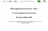 Reglamento de Competencia Handball - …historico.conade.gob.mx/Documentos/Eventos/Eventos... · HANDBALL REGLAS Regla 1 - EL CAMPO DE JUEGO 1:1 El campo de juego (ver Ilustración