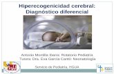 Hiperecogenicidad cerebral: Diagnóstico diferencial · Oligoamnios RPM Trombofilia E. Autoinmune Transf. gemelo-gemelo Transf. fetomaterna Trombosis placentaria Desprendimiento placenta