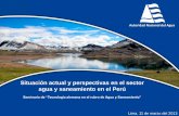 Situación actual y perspectivas en el sector agua y ... · EVOLUCIÓN DEL TRATAMIENTO DE ARD 1996 - 2009. ... Río Piura Piura Afectado por vertimiento de aguas residuales municipales.