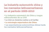 La industria automotriz china y los mercados ... Seminario ALC-CHINA/Eje A/A2/CAA de Chin.… · Primer auto Benz Orientación de la producción al mercado mundial: • globalización