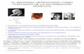 El Material hereditario como portador de la información ... material... · Demostración de la hipótesis de la secuencia: Principio de colinealidad (Yanofsky y col., 1964, Sarabhai