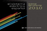 El sistema eléctrico español. Avance del informe 2010. · Potencia instalada a 31 de diciembre Sistema Sistemas peninsular extrapeninsulares Total nacional MW % 10/09 MW % 10/09