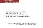 [PROGRAMACIÓN DIDÁCTICA DEL DEPARTAMENTO DE …iesmariadecordoba.centros.educa.jcyl.es/sitio/... · Programación Didáctica Ciencias Naturales Curso 2017-2018 2 H. Actividades