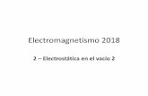 2 Electrostática en el vacío 2 - materias.fi.uba.armaterias.fi.uba.ar/6209/download/CLASES/1-02-Electrostatica en el... · Electrostática en el vacío 2 2 – Campo electrostático