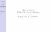 Algebra Lineal: Valores y Vectores Propioscb.mty.itesm.mx/ma3002/materiales/ma3002-valores-propios.pdf · Algebra Lineal: Valores y Vectores Propios Departamento de Matem aticas Intro