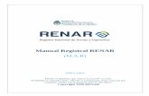 Manual Registral RENAR - ANMaC · 2018-01-31 · ... incluye un compendio de las normas vigentes, ... obligatoriedad que sea el RENAR quien otorgue en forma exclusiva las credenciales