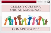 CLIMA Y CULTURA ORGANIZACIONAL - … · F40. Colaborativa. Clima y Cultura Organizacional 2016 76 74 73 75 72 74 73 136.- Me siento parte de un equipo de trabajo. 134.- El trabajo