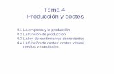Tema 4 Producción y costes - Universitat de Valènciassaz/Tema_4_CC_Ambientales.pdf · Tema 4 Producción y costes 4.1 La empresa y la producción 4.2 La función de producción