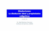 Disoluciones:+ Ladisoluciónidealypropiedades …depa.fquim.unam.mx/amyd/archivero/CLASEPROPIEDADESCOLIGATIV… · PROPIEDADES INTERRELACIONADAS DE LAS DISOLUCIONES. Disminución