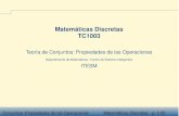 Matemáticas Discretas TC1003 - cb.mty.itesm.mxcb.mty.itesm.mx/tc1003/lecturas/tc1003-052p.pdf · Argumento del Elemento Ejemplo 1 Operativa Prueba de igualdad Conmutatividad Asociatividad
