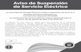 Aviso de Suspensión de Servicio Eléctrico€¦ · Aviso de Suspensión de Servicio Eléctrico La Autoridad de Energía Eléctrica notiﬁca suspensión de servicio a: Hospital Hermanos