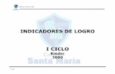 INDICADORES DE LOGRO I CICLO - …santamariachincha.edu.pe/2009/kinder.pdf · Cuadrado, Triángulo, Rectángulo, Rombo y Óvalo - Ordena en serie de 2 ó 3 elementos. - Clasifica