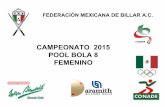 CAMPEONATO 2015 POOL BOLA 8 FEMENINO - billar… BOLA 8 FEMENINO 2015.pdf · CONADE CODEME aramith BILLIARD BALLS MEXICAN SPONSOR Simonis o L HAUSEN 55 aR0_ ANNO CLOTH 1680 OLHAUSEN