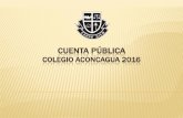 CUENTA PÚBLICA - Colegio Aconcagua · En Matemática se realizaron Ensayos Simce oficiales y Miniensayos. Además los alumnos de Tercero Medio ingeniería realizaron tutorías a