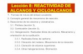 Lección 8: REACTIVIDAD DE ALCANOS Y …personal.us.es/fcabrera/documentos/figuras leccion8/leccion8pres.pdf · 1. Formas de rotura del enlace covalente. 2. Concepto general de mecanismo