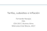 Tarifas, subsidios e inflación - FIEL · 660 1100 2000. Cargo FIjo . 45 veces mayores !!! $780 ... (Navajas, 2015) llamaba a cuidar el efecto de impacto de las tarifas dentro de