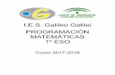 I.E.S. Galileo Galilei PROGRAMACIÓN …iesgalileocordoba.es/wp-content/uploads/2015/10/1-ESO-MAT_17_18.pdf · Números y operaciones 1. Los números naturales. o Divisibilidad de