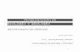 BIOLOGÍA Y GEOLOGÍA - iesricardobernardo.esiesricardobernardo.es/wp-content/uploads/2016/01/PROG-1º-BCHA... · La materia Biología y geología de 1º Bachillerato pretende sentar