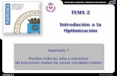TEMA 2 Introdución a la Optimización - Proyecto …proyectomentor-upm.wdfiles.com/local--files/apuntes-1/T2_A1_critic... · TEMA 2 Introdución a la Optimización ... T2 – A1: