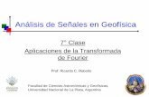 Análisis de Señales en Geofísica - FCAGLPcarina.fcaglp.unlp.edu.ar/senales/teorias/Clase07.pdf · Aplicaciones de la Transf. de Fourier 14 Fenómeno de Gibbs Para evaluar numéricamente