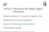 Tema 8: Dinámica del sólido rígido vinculadolaplace.us.es/wiki/images/b/bd/MR_Tema08_1718.pdf · Sistemas de vectores deslizantes Las fuerzas que actúan sobre un sólido rígido