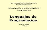 Lenguajes de Programacion - Laboratorio de … · Un programa en Prolog se compone de hechos y reglas. Por ejemplo, las afirmaciones previas sobre los seres humanos se pueden establecer