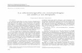 La ultrasonografía en reumatología: un antes y un … · bursitis y otros muchos procesos del aparto locomo- ... llazgos patológicos esenciales en Reumatología como sinovitis