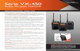 Radios Portátiles VHF/UHF Serie VX-450 Radios Portátiles VHF/UHF HOJA DE ESPECIFICACIONES – AMÉRICA LATINA Respuesta duradera en el lugar de trabajo La Serie VX-450 de calidad