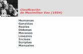 apuntesauto.files.wordpress.com · Clasificación de Maximilien Vox (1954) Humanas Garaldas Reales Didonas Mecanas Lineales Incisas Scriptas Manuales