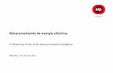 Almacenamiento de energía eléctrica · Almacenamiento de energía eléctrica IV Workshop Smart Grids Almacenamiento Energético ... Apoyo en transporte y distribución Gestión