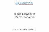 Teoría Económica Macroeconomía · I. Demanda agregada en una economía cerrada II. Demanda agregada en una economía abierta III. Oferta agregada IV. Teoría del consumo V. Teoría