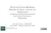 IFLA en los Foros Mundiales Derecho de Autor …blogs.ifla.org/lac/files/2014/11/Alicia-Ocaso-derechos-autor-y... · Derecho de Autor –Acceso a la ... Bibliotecas, WSIS, Gobernanza