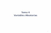 Tema 4 Variables Aleatorias - UNIVERSIDAD DE … · Variables aleatorias 4 Ahora nos interesa aprender cómo asignar probabilidades a eventos, y para eso vamos a distinguir dos tipos