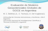 Evaluación de Modelos Geopotenciales Globales de … · expresar el campo de gravedad terrestre como un desarrollo en armónicos esféricos. ( ) ( ) ... •Determinar anomalías