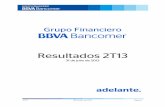 GFBB 2T13 DEF - investors.bancomer.com · El financiamiento para el consumo de las familias 8.0% en el último año. ... Negocio Bancario INDICADORES DE RENTABILIDAD (%) a) Margen