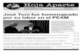 José Yuni fue homenajeado por su labor en el PEAM · la Universidad en el “Primer ... estudia 5 años para graduarse, ... jubilarse para que el tiempo libre