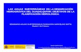 LAS AGUAS SUBTERRÁNEAS EN LA ... - … · las aguas subterrÁneas en la demarcaciÓn hidrogrÁfica del guadalquivir: objetivos de la planificaciÓn hidrolÓgica. seminario aguas