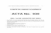 ACTA No. 030 - unilibre.edu.co · acta comitÉ de unidad academica n° 030 del 14 de agosto de ... electiva historia del ... dentro del tÉrmino legal y al amparo del derecho constitucional
