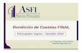 Rendición de Cuentas FINAL - …medios.economiayfinanzas.gob.bo/MH/documentos/... · Protección derechos del consumidor y Ed. Financiera Ejes de trabajo de ASFI ASFI Estabilidad