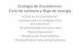 Ecología de Ecosistemas: Ciclo de carbono y flujo de energía · Ecología de Ecosistemas: Ciclo de carbono y flujo de energía •¿Qué es un ecosistema? •¿Cómo entra el carbono