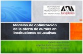 Modelos de optimización de la oferta de cursos en ...modelosysistemas.azc.uam.mx/jornadasdesistemas/RafaelLopez.pdf · Datos Básicos de Modelo: • Uea del TroncoBásico Profesional